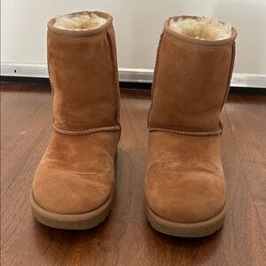 UGG Tan Suede Boots with Fur Lining